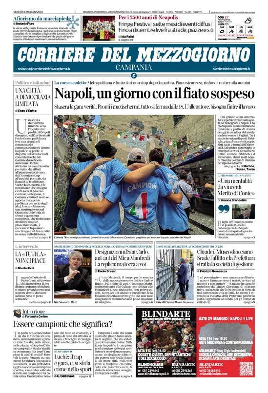 Prima-pagina-corriere del mezzogiorno-del-2025-05-23